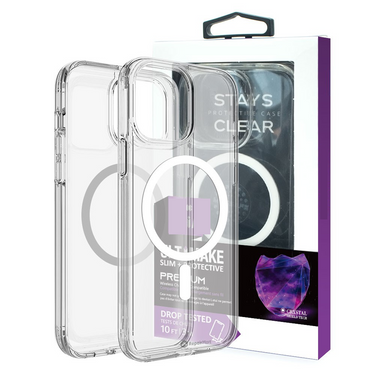 iPhone 15 Heavy Duty Shiny Glitter Clear Case Cover - Scratch Resistant, MagSafe Compatible, Screen & Camera Lens Protection - Shiny Clear